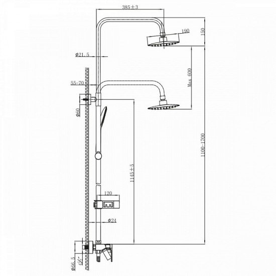 Смеситель для ванны и душа Lemark Tropic LM7002BL