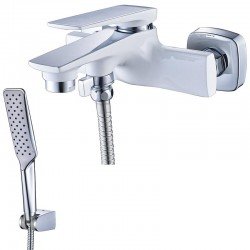 ALLEGRO Смеситель для ванны с коротким изливом, хром/белый