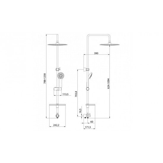 Душевой гарнитур с лейкой Тропический дождь LM8802C LEMARK