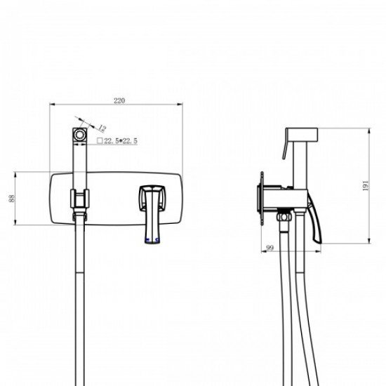 Смеситель с гигиеническим душем Nubira LM6219ORB LEMARK