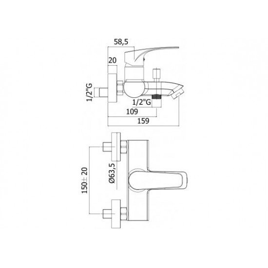Смеситель для ванн с душем Paffoni Lime LM022CR