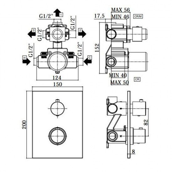 Смеситель для душа Paffoni Light LIQ519CR термостат