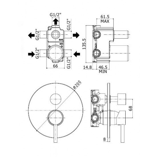 Смеситель для душа Paffoni Stick SK019CR