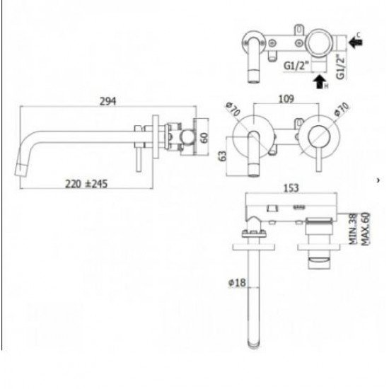 Смеситель для раковины Paffoni Light LIG103NKNSP/M