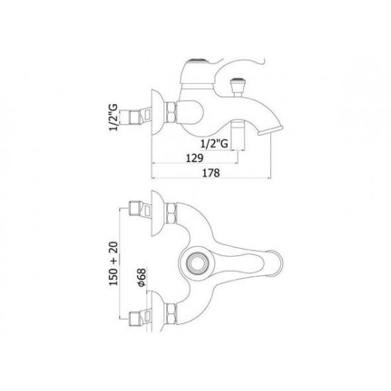 Смеситель для ванны с душем Paffoni Flavia FA022CR