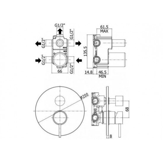 Смеситель для душа Paffoni Light LIG019ROSE