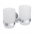 RETRO хром: Двойной держатель зубных щеток, стаканы