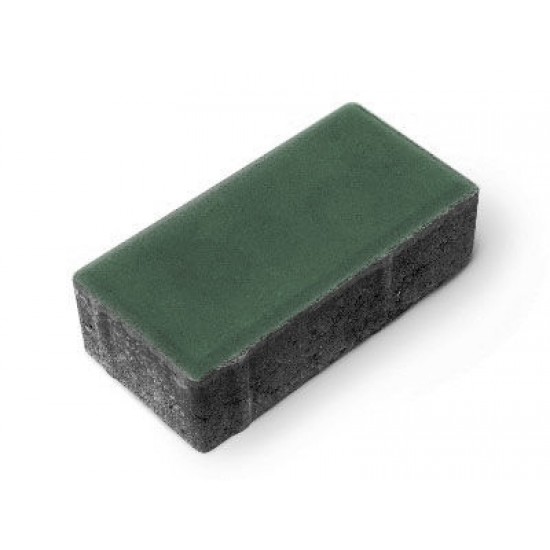 Тротуарная плитка "Брусчатка", Зеленая, гладкая, 60 мм