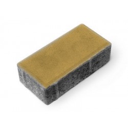 Тротуарная плитка "Брусчатка", Желтая, гладкая, 40 мм