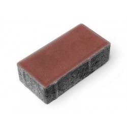 Тротуарная плитка "Брусчатка", Красная, гладкая, 40 мм