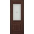 Дверь Орех СИЕНА  2Х ст.узор матовое с коричневым фьюзингом 2000*800 (тёмный орех)