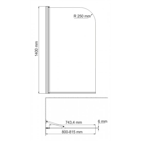 Leine 35P01-80 Fixed Стеклянная шторка на ванну