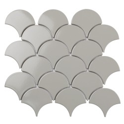 Fan Shape Light Grey Glossy Fan Shape Light Grey Glossy