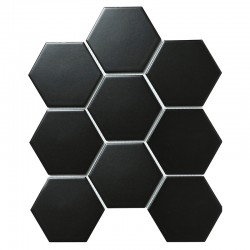 Hexagon Big Black Matt 95x110
