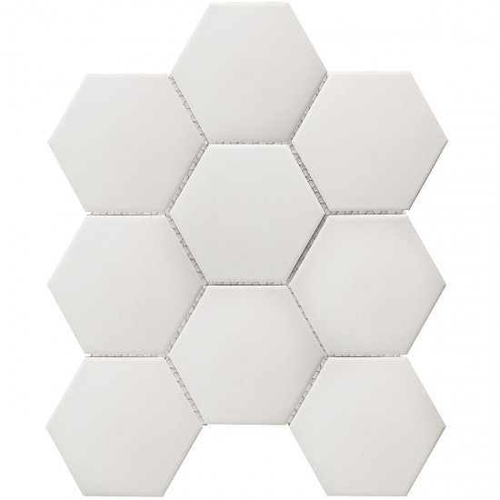 Hexagon Big White Antislip 95x110