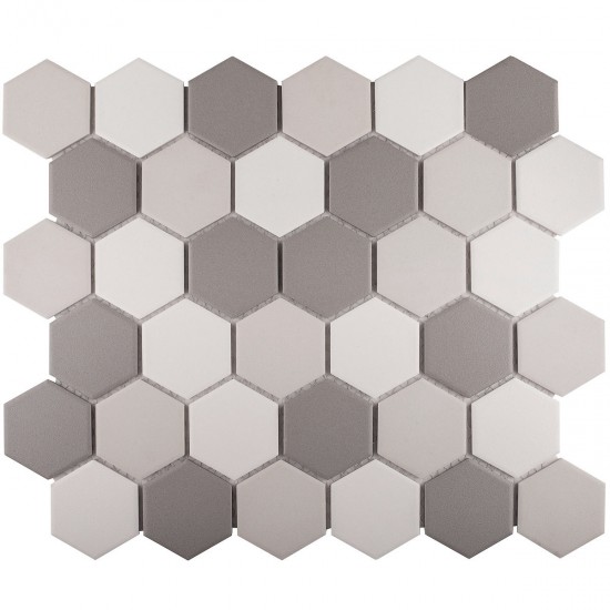 Hexagon Grey Mix Antislip 51x59