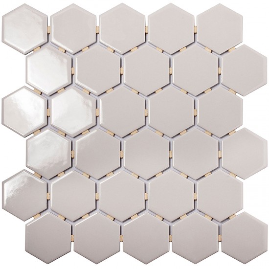 Hexagon Small Grey Glossy 51x59
