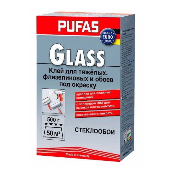 EURO 3000 GLASS – Клей для стеклообоев и обоев под окраску