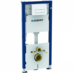 Комплект Geberit Duofix 458.128.11.1 для подвесного унитаза, 112 см, со смывным бачком скрытого монтажа Delta 12 см, смывная клавиша Delta51 (белый)