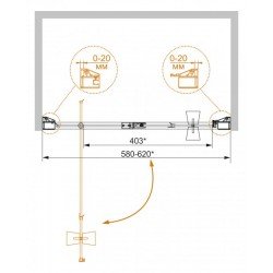 Душевая дверь в проем CEZARES ROSA-BA-1  Душевая дверь в проем CEZARES ROSA-BA-1