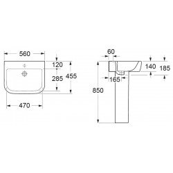 Раковина с пьедесталом BELBAGNO ALPINA Раковина с пьедесталом BELBAGNO ALPINA