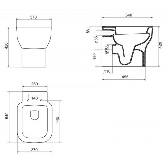 Унитаз приставной BELBAGNO VASO Унитаз приставной BELBAGNO VASO