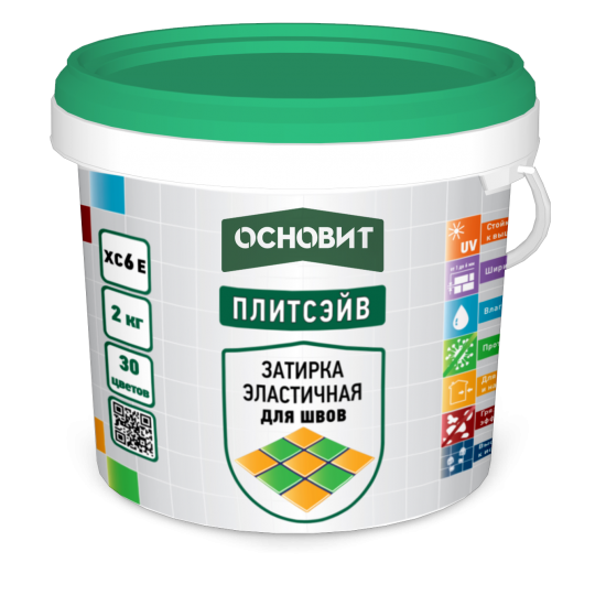 Затирка эластичная Основит Плитсэйв ХС6 Е 044 кирпичный 2кг 