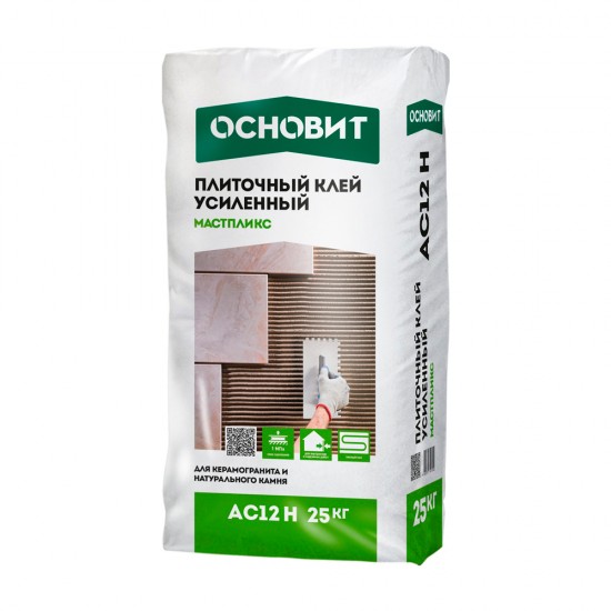 Клей плиточный Основит АС12 Н МАСТПЛИКС усиленный 25 кг Клей плиточный Основит АС12 Н МАСТПЛИКС усиленный 25 кг