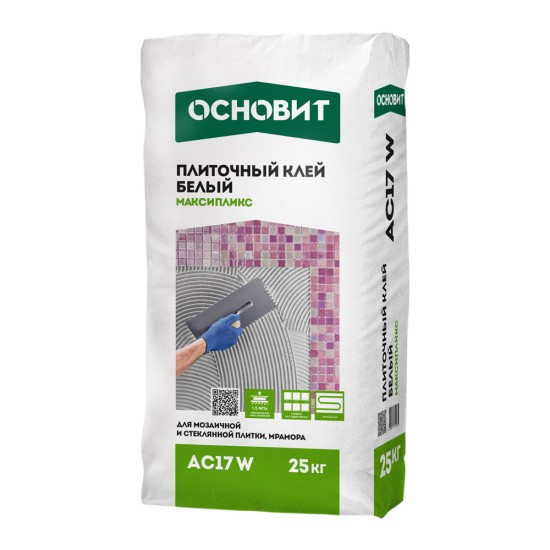 Клей плиточный Основит АС17 W Максипликс для мрамора белый 25 кг