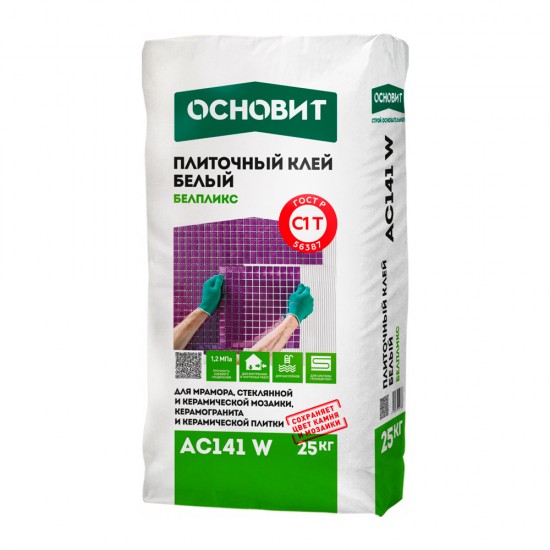 Клей плиточный ОСНОВИТ БЕЛПЛИКС AC141 W 25 кг (60) Клей плиточный ОСНОВИТ БЕЛПЛИКС AC141 W 25 кг (60)