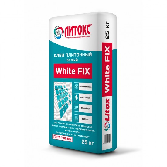 Клей плиточный цементный Litox White Fix 25 кг