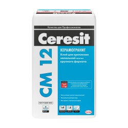 Клей плиточный Церезит СМ 12/25 для керамогранита, крупнопрофил. плитки 25кг Клей плиточный Церезит СМ 12/25 для керамогранита, крупнопрофил. плитки 25кг