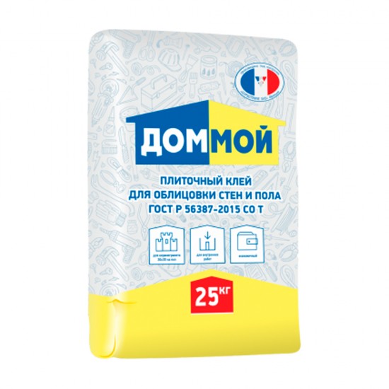 Плиточный клей ДОМ МОЙ для стен и пола (48/пал), 25 кг