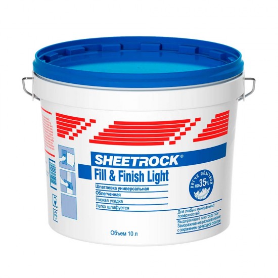 Шпатлевка Шитрок Fill&Finish Light (облегченная) 10л/11 кг (48шт/под)