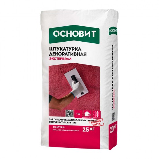 Штукатурка декоративная "короед" 2.0мм ОСНОВИТ Экстервэлл ОАс-2,0 WK 25кг супербелая