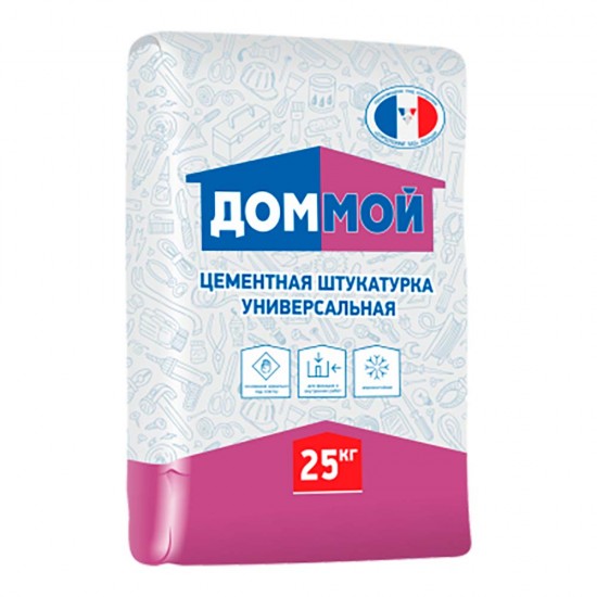Штукатурка ДОМ МОЙ цементная универсальная 25кг Штукатурка ДОМ МОЙ цементная универсальная 25кг