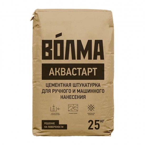 Штукатурка ВОЛМА-Аквастарт , 25 кг (48 шт/пал) Штукатурка ВОЛМА-Аквастарт , 25 кг (48 шт/пал)