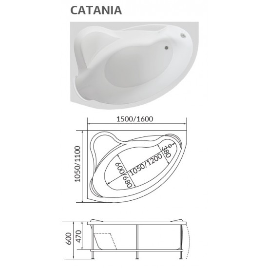 Ванна 1Marka CATANIA 150x105