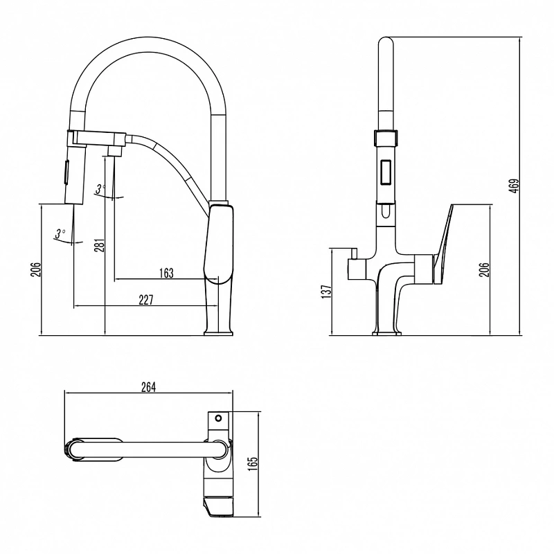 Смеситель на мойку LM3761BL Bronx Lemark